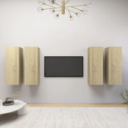 Mobili TV 4 pz Rovere Sonoma 30,5x30x90 cm in Legno Multistrato 3079056