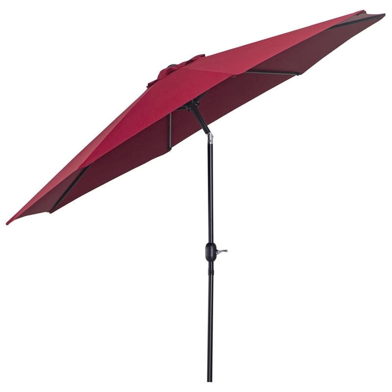 OMBRELLONE DA GIARDINO CON MANOVELLA E TESTA INCLINABILE 300 X 245 CM ROSSO