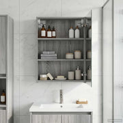 Mobiletto per specchio da bagno Grigio Sonoma 50 x 14,5 x 70 cm 889044