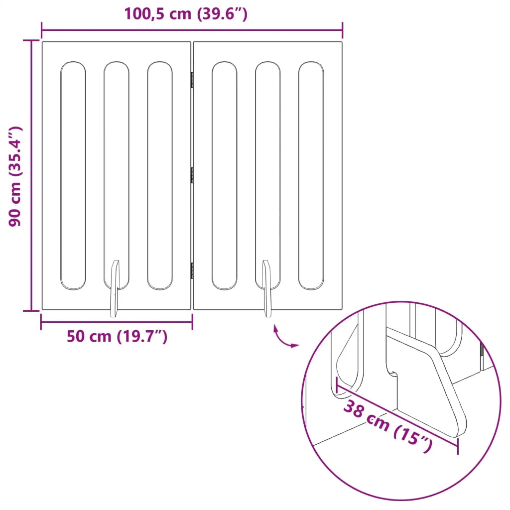 Recinto pieghevole per animali 2 pz Bianco 100,5 x 38 x 90 cm 8005971