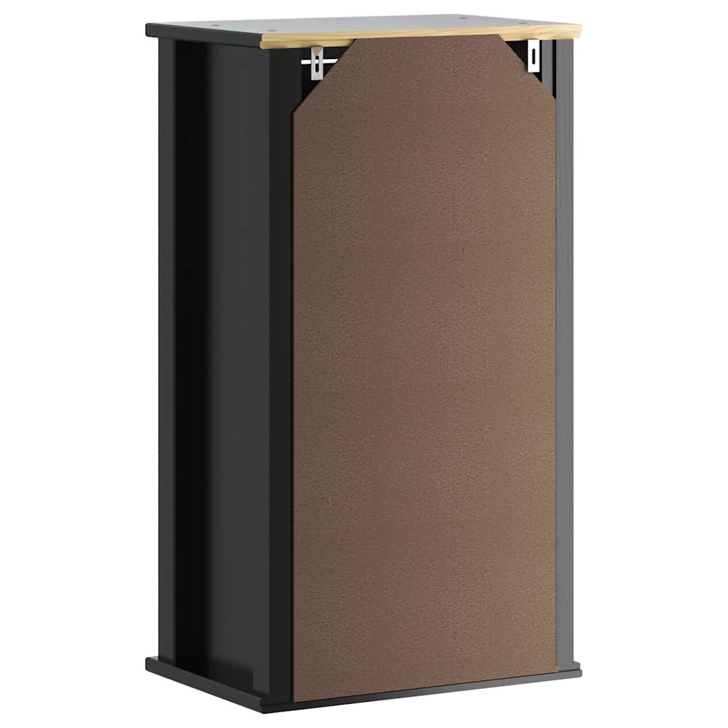 Mobile da Bagno | Armadio da bagno a Muro BERG Nero 40x27x71,5 cm Massello Pino