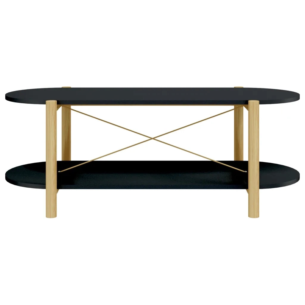 Tavolino da Salotto Nero 110x48x40 cm in Legno Multistrato 345688