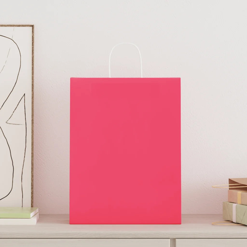 Sacchetti di Carta 250 pz con Manici Rosa 32x12x42 cm CFW2558436