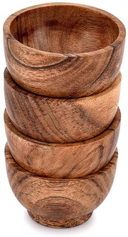 Set di Piatti a Cuscino in Acacia - Ronde per Condimenti e Salse