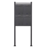 Cassetta delle lettere da terra 2x2 V52 antracite Con supporto e targhetta nome