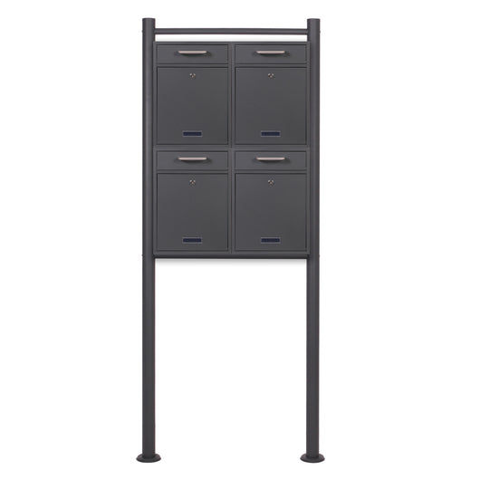 Cassetta delle lettere da terra 2x2 V52 antracite Con supporto e targhetta nome