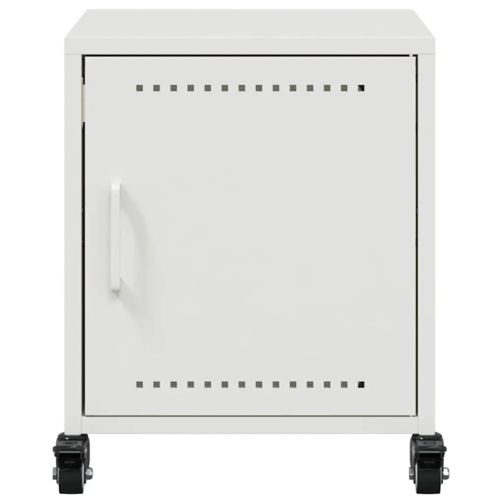 Comodino-Tavolino da notte Bianco 36x39x43,5 cm in Acciaio 900521