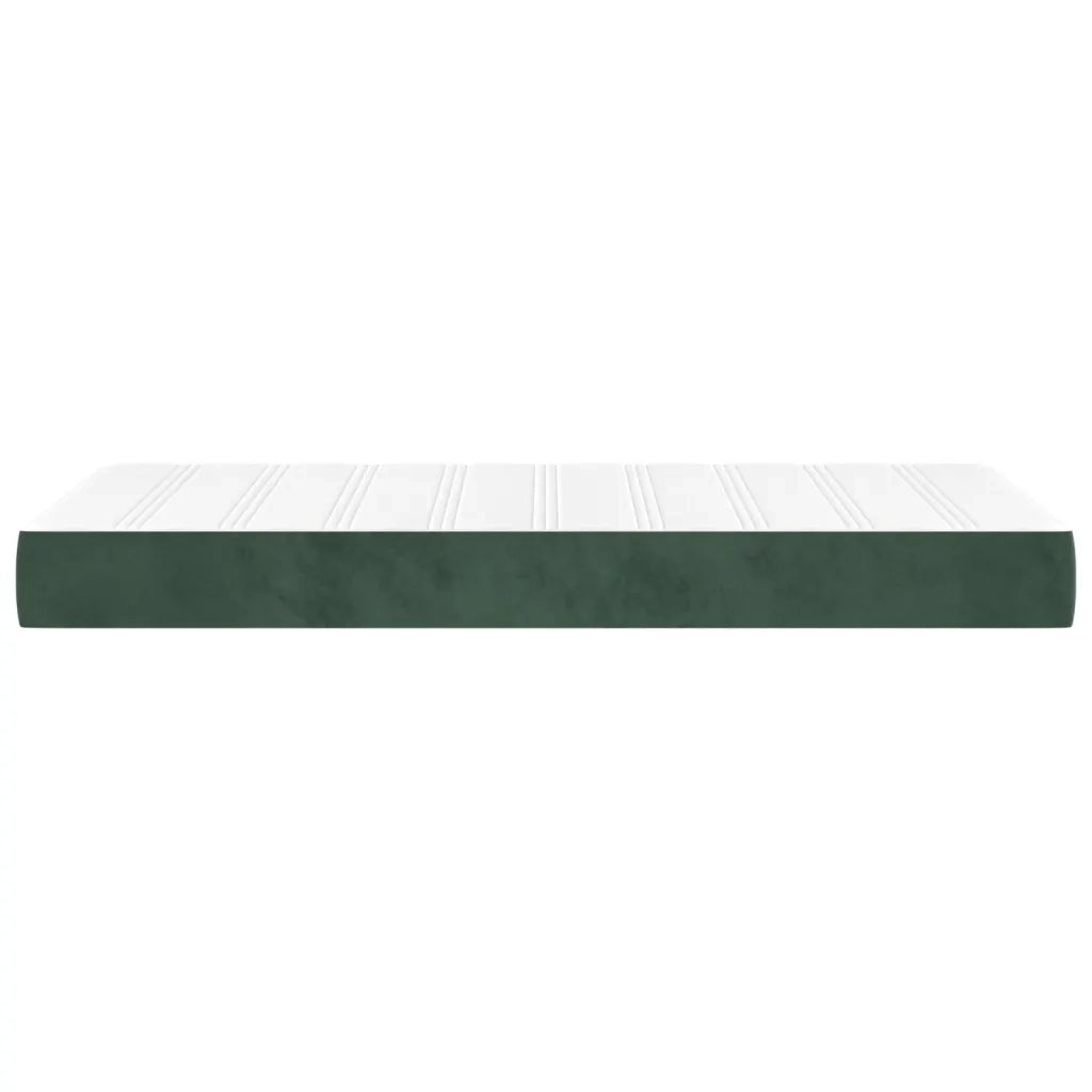 Materasso a Molle Insacchettate Rigidità Media Verde Scuro 100x200x20 cm in Velluto 347751