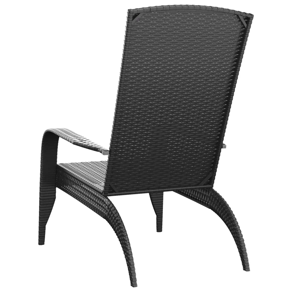 Sedia da giardino Adirondack nera in polyrattan 319694