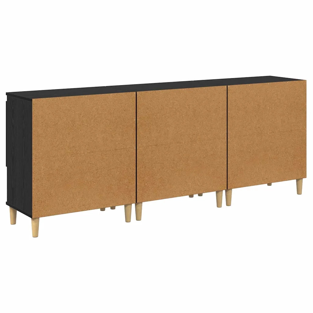 Credenza | Sideboards 3 pcs Rovere Nero 60 x 35 x 70 cm Legno multistrato