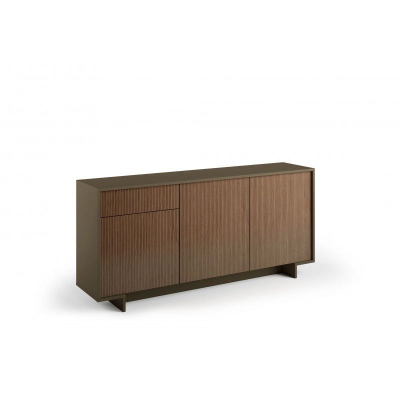 Madia Frame 3 ante con cassetto push to open bronzo e cannetè scuro 170x42x78 cm - Terraneo