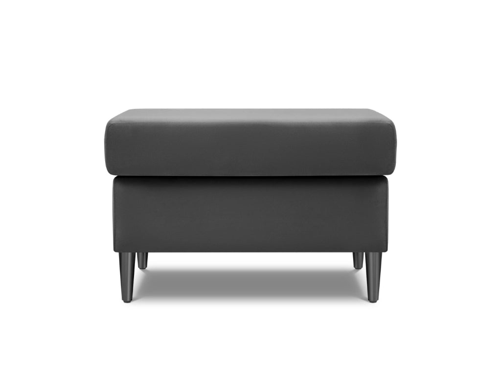 Cosmopolitan Design - Pouf "Kyoto" in velluto grigio chiaro 