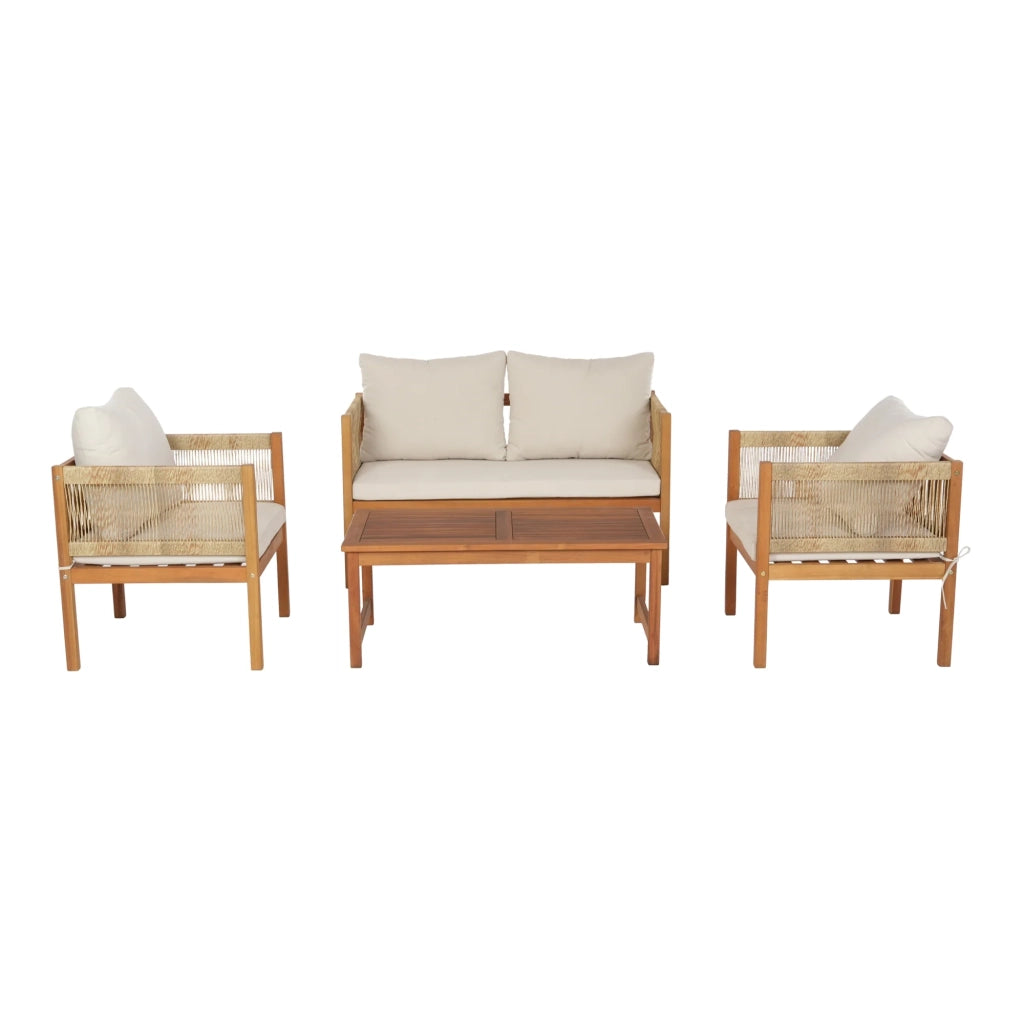 Set di mobili da giardino 4 pezzi in legno di acacia beige naturale 03_0010530