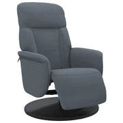 Poltrona | Sedia Relax Reclinabile con Poggiapiedi Grigio Scuro in Velluto