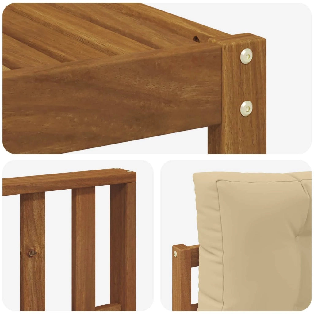 Set di divani da esterno con cuscino 7 pcs Naturale e Beige