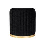 Pouf Doric in Velluto Nero con Base Dorata