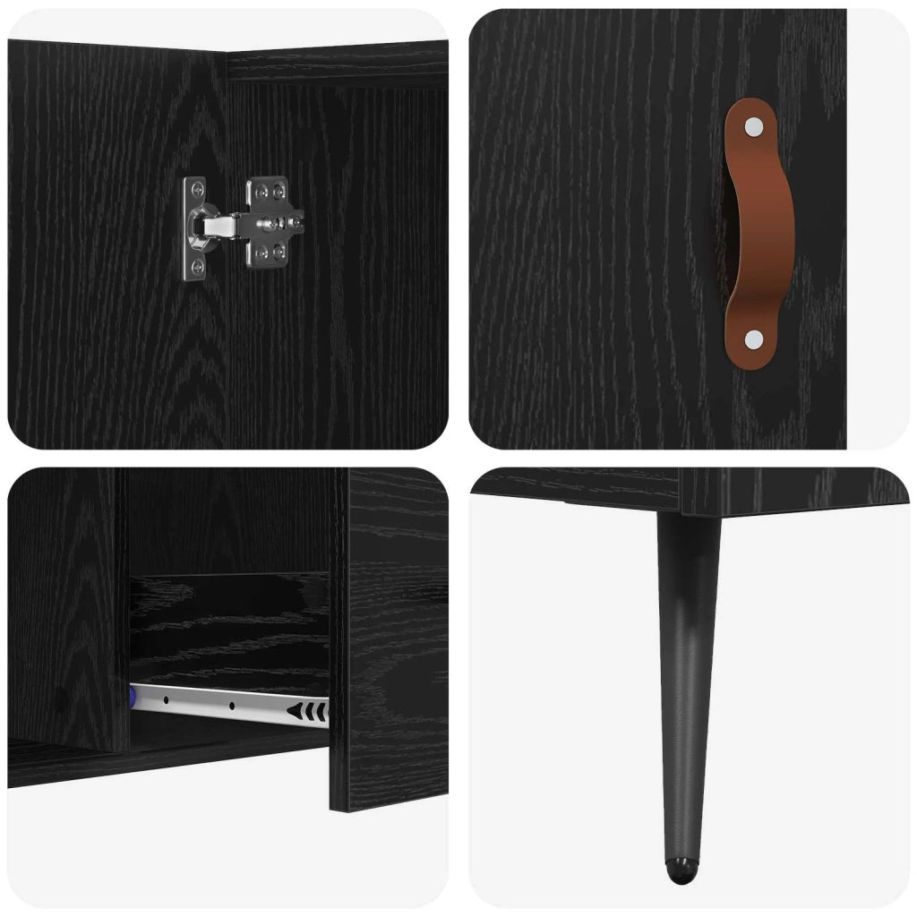 Credenza | Madia | Buffet da pranzo | Armadio da pranzo Rovere Nero 100 x 36 x 60 cm Legno multistrato