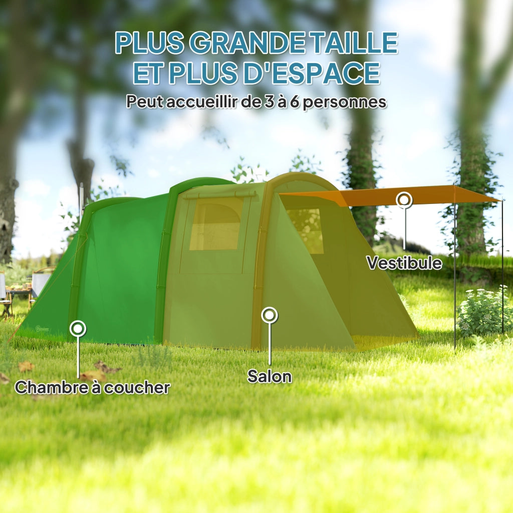 Tenda da campeggio gonfiabile tunnel 3-6 persone ¨C zephmum ¨C 420x200x150 cm blu