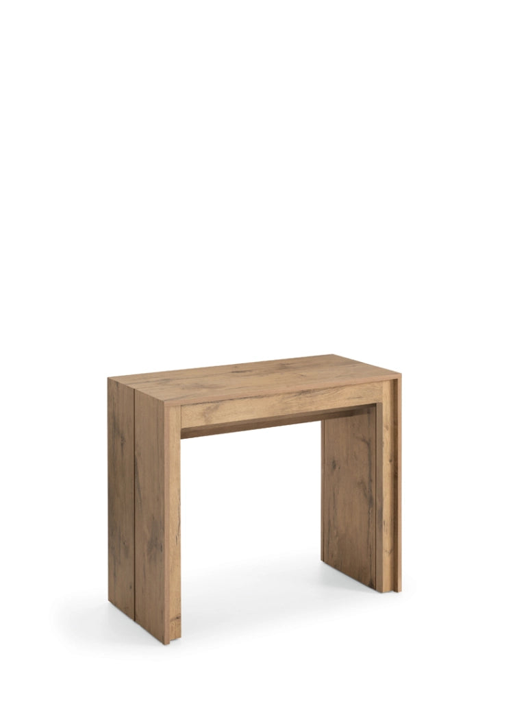 Consolle Allungabile Pinocchio in Melaminico Effetto Rovere Naturale, Estensibile fino a 297,5 cm - Stones