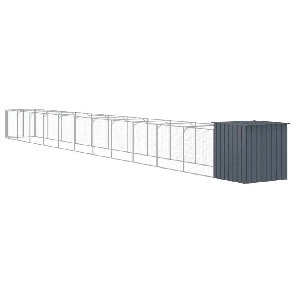 Cuccia per cani con cortile 110 x 1221 x 110 cm antracite 02_0043463