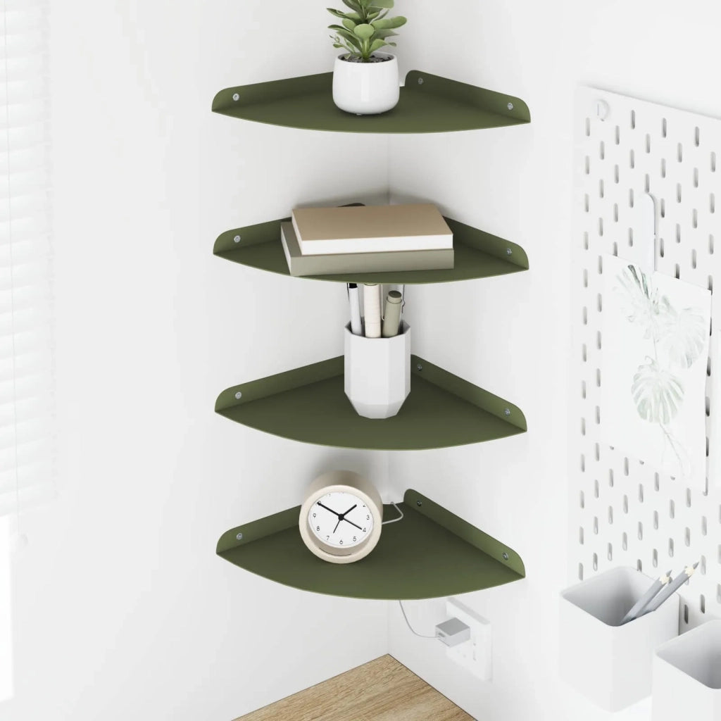 Mensola sospesa 4 pcs Verde oliva 24 x 24 x 2 cm