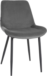 Sedia da pranzo Victoria Velvet Cover grigio