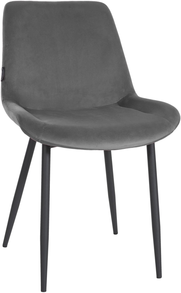 Sedia da pranzo Victoria Velvet Cover grigio
