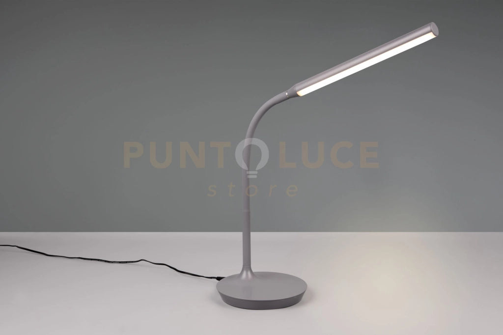 TORO LAMPADA DA STUDIO LED GRIGIA 5W 700lm, 3000+4000+5000K FLESSIBILE TOUCH E TEMPERATURA DI COLORE DIMMERABILE H. 38CM