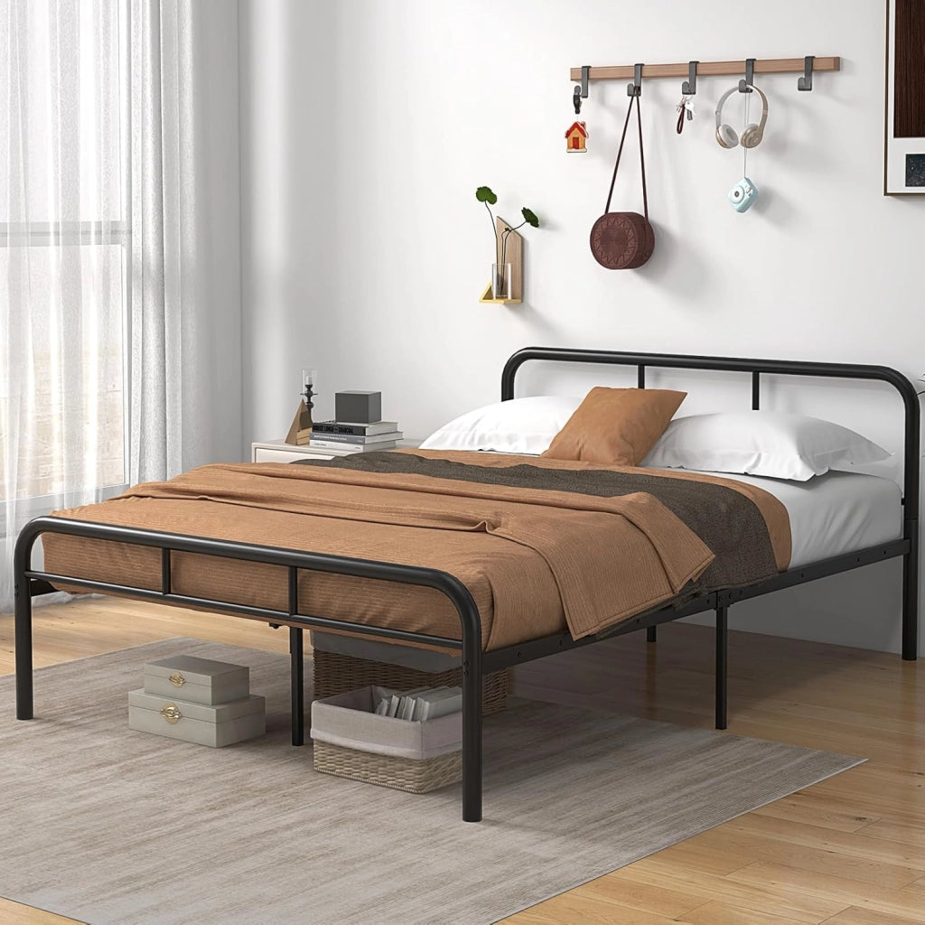 Telaio letto per materasso 90 x 200 cm, letto in metallo con rete a doghe, letto singolo in metallo con testiera e poggiapiedi, letto per ragazzi (per materasso 140 x 190 cm)