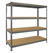 Scaffale in Acciaio Senza Bulloni Q-Rax Grigio Largo 160cm per Magazzino e Box