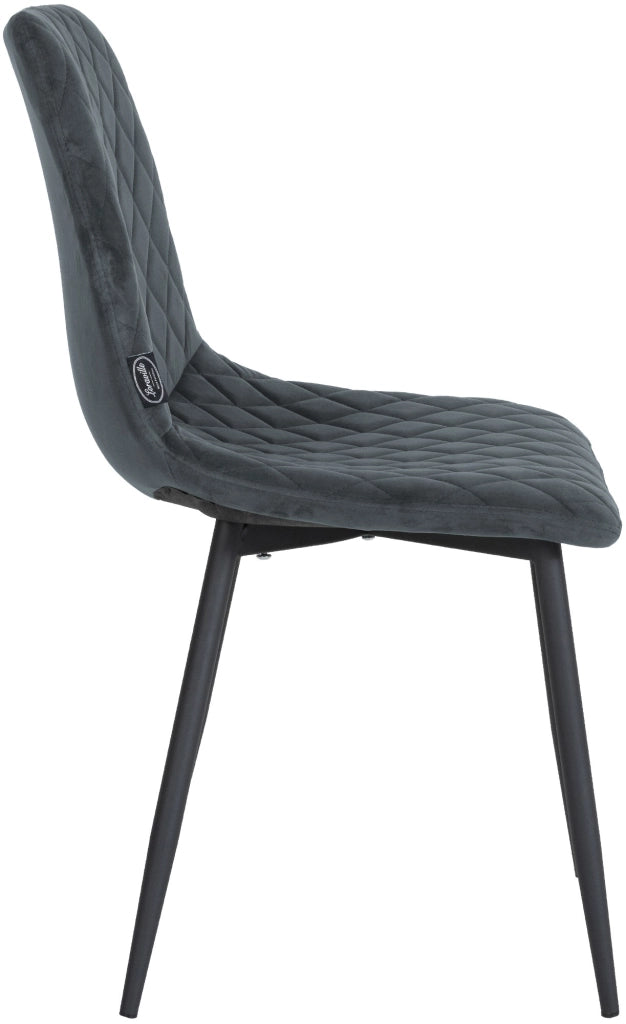 Sedia da pranzo Telde Velvet grigio scuro