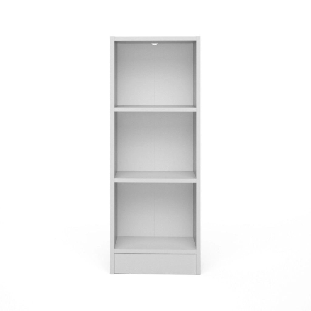 Libreria a tre Alcesti, colore bianco, cm 40 x 107 x 26