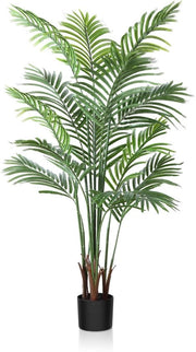 Palmiera Artificiale Grande 130cm in Vaso di Plastica Decorazione per Salotto, Balcone, Camera da Letto, Ufficio, Regalo di Benvenuto (1 Pacco)