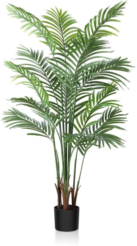 Palmiera Artificiale Grande 130cm in Vaso di Plastica Decorazione per Salotto, Balcone, Camera da Letto, Ufficio, Regalo di Benvenuto (1 Pacco)