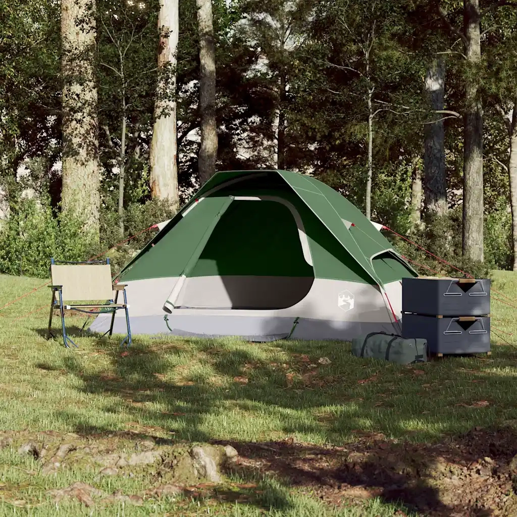 Tenda da Campeggio a Cupola per 2 Persone-Tenda per Escursionismo Verde Impermeabile 224220