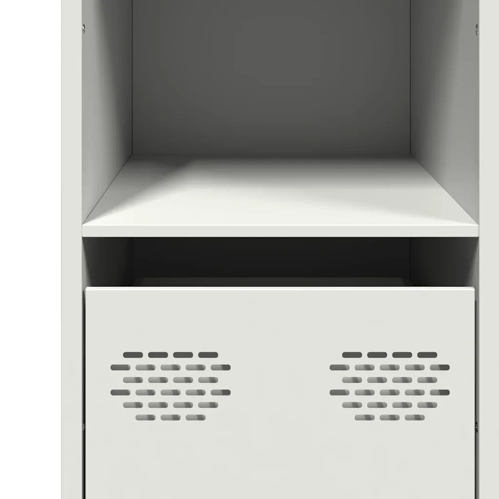 Credenza Bianca 101,5x39x73,5 cm in Acciaio Laminato a Freddo 851369