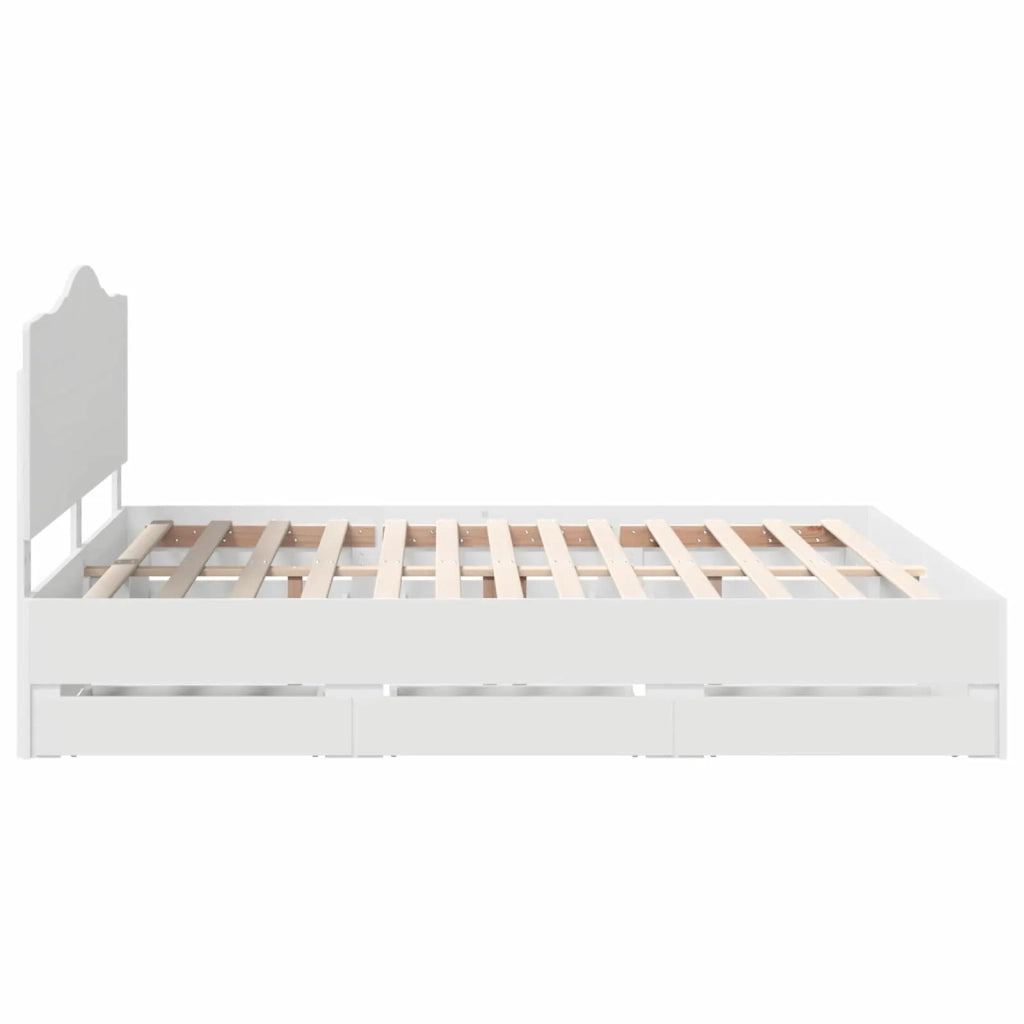 Struttura del letto Bianco 200 x 200 cm Legno Ingegnerizzato