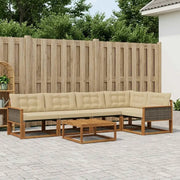 Set di divani da esterno con cuscino 6 pcs Naturale e Beige 3381437