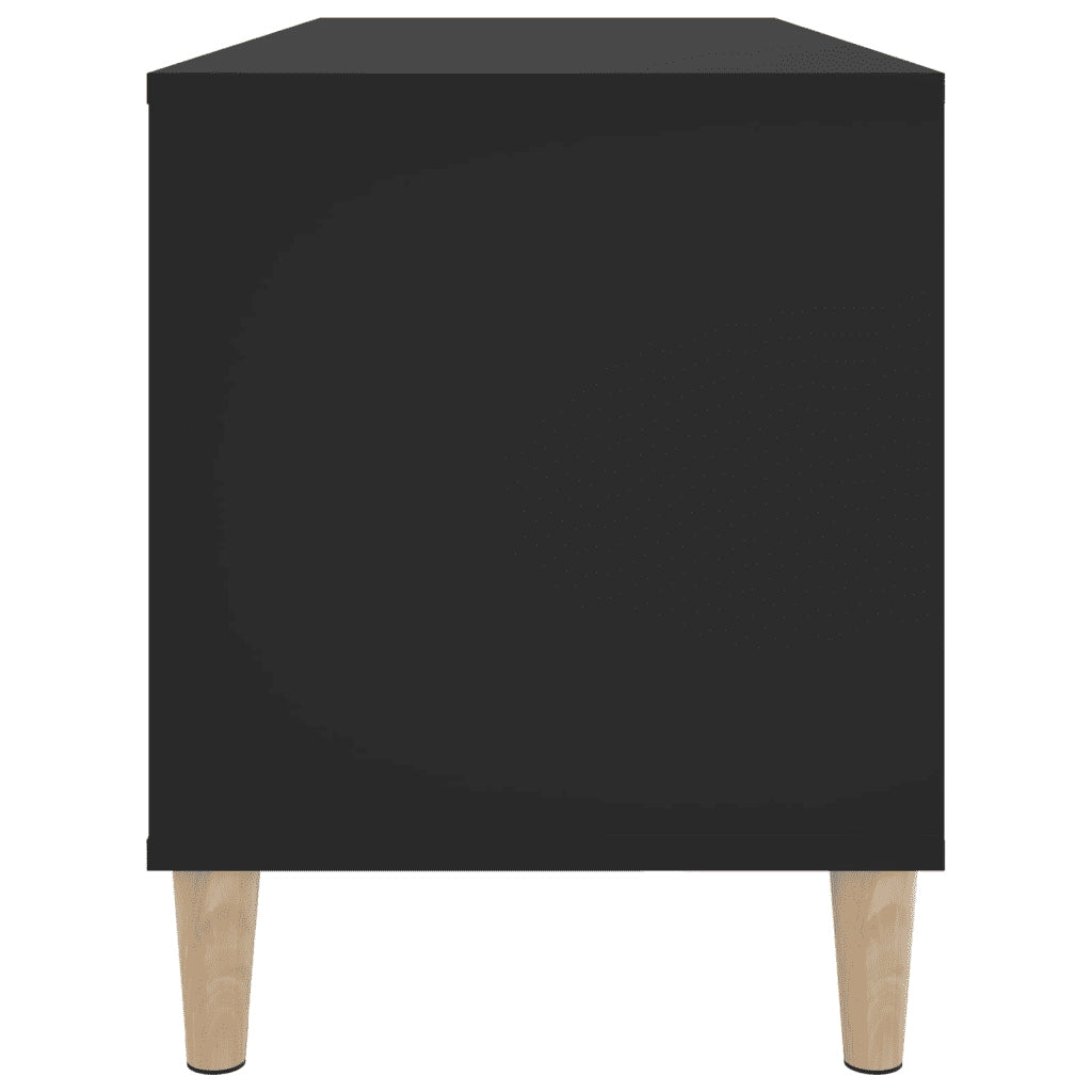 Mobile Porta Dischi Nero 100x38x48 cm in Legno Multistrato