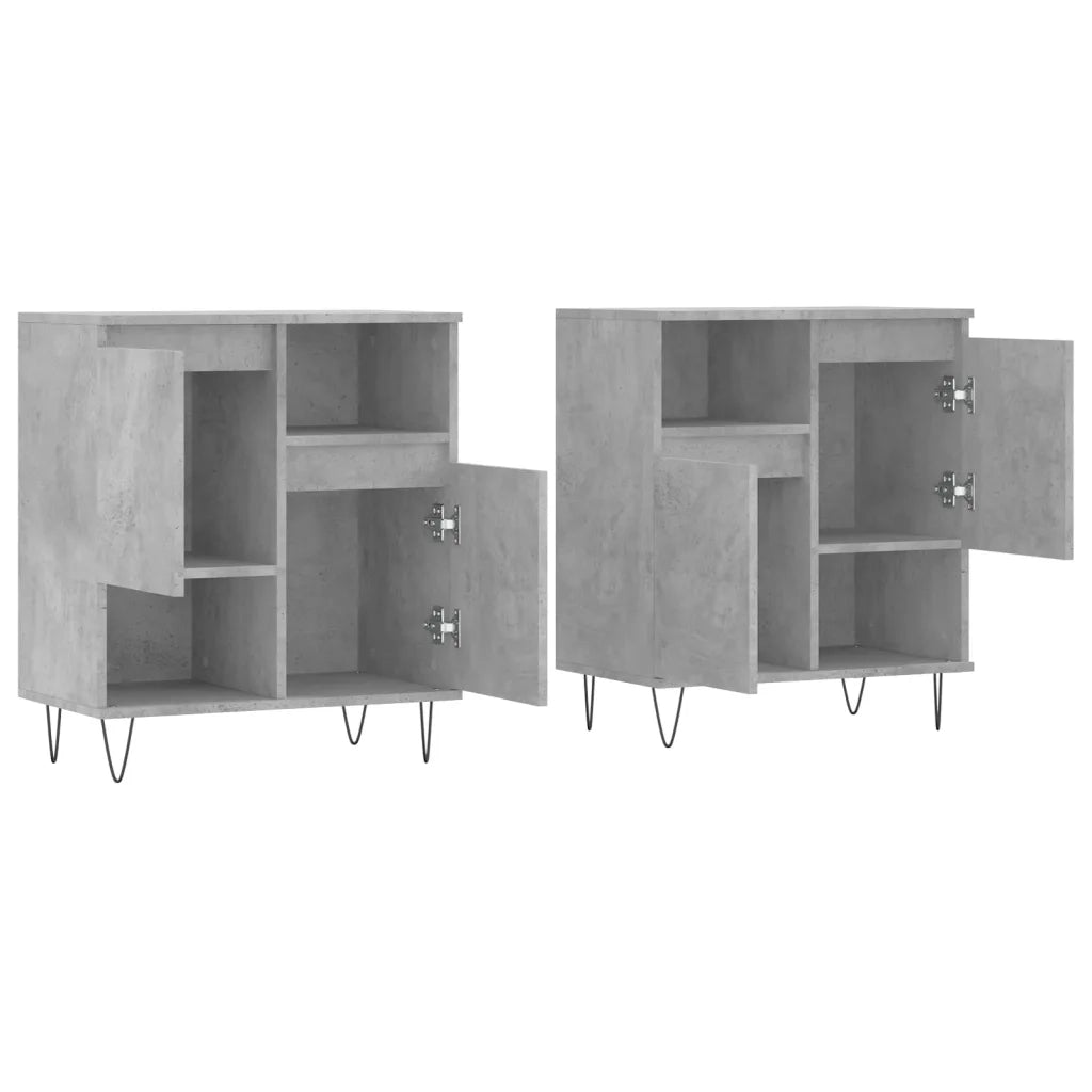 Credenze 2 pz Grigio Cemento in Legno Multistrato 3190129