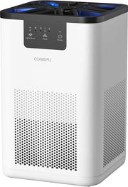 Pulitore d'aria - filtro HEPA H13 - Pulitore d'aria con filtrazione a 3 stadi - Funzione di aromaterapia - Filtratore d'aria con lampada notturna - 20db - Per camera da letto e uso domestico - Bianco -