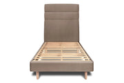 Letto 90x200 cm con testiera in linea - Tessuto velluto