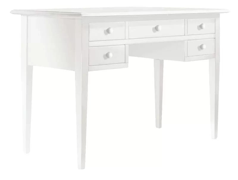 Scrivania 5 cassetti in legno arte povera bianco 105x56x81 (1021) - Mobili 2G