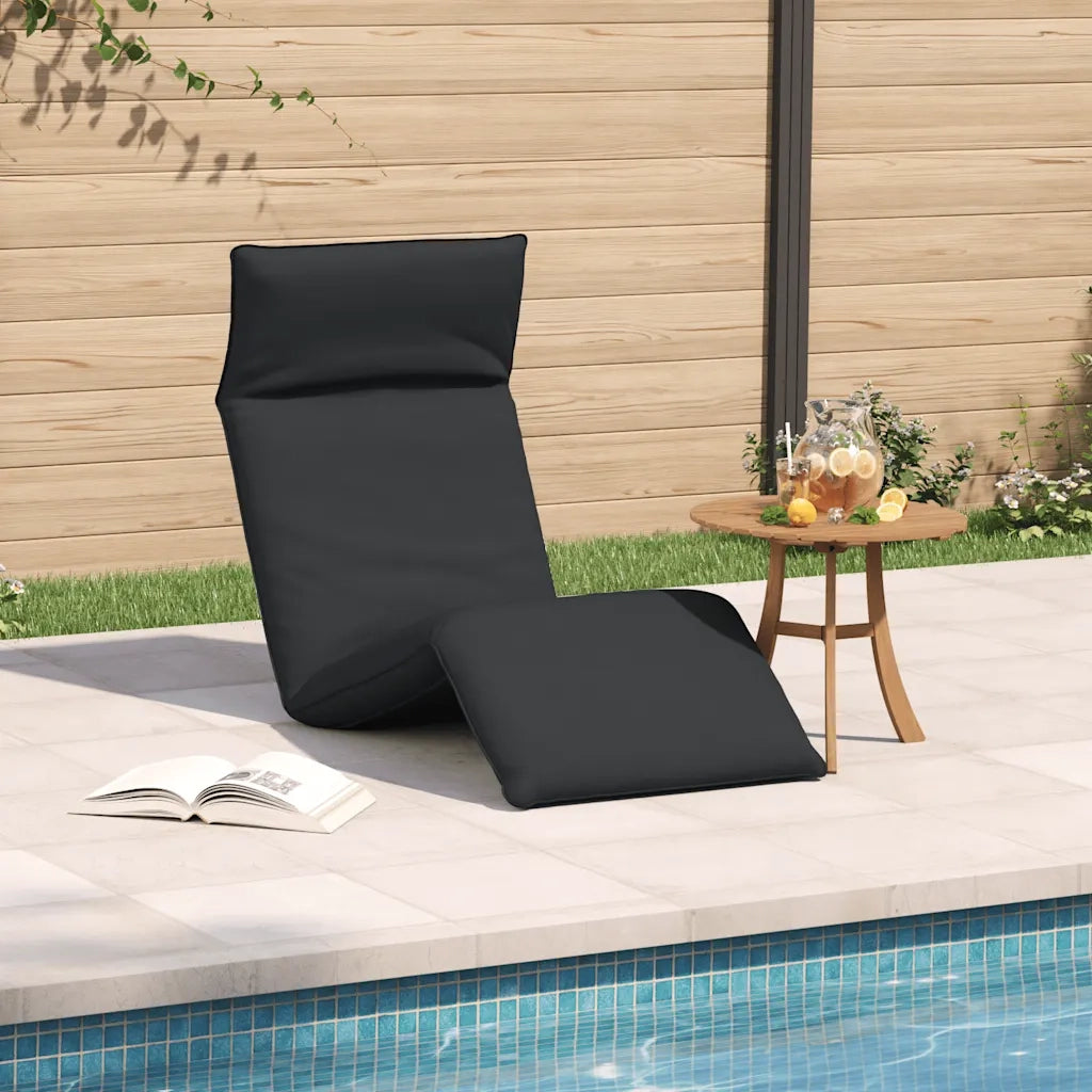 Sdraio da giardino | Lettino Pieghevole Nero 175x54x8,5 cm in Tessuto Oxford