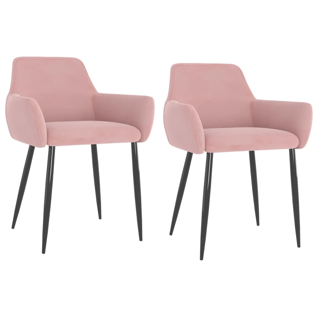 Sedie da Pranzo 2 pz Rosa in Velluto cod mxl 31494