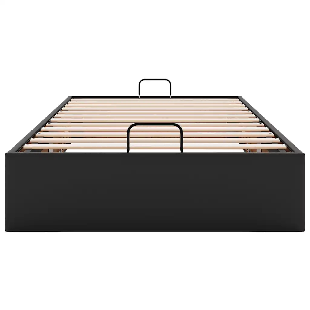 Struttura Letto Pouf senza Materasso Nero 100x200 cm Similpelle 3310784