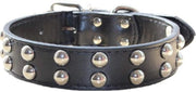 Collare per cani in pelle - Adattabile - Con spille in stile punk - Dimensioni medio-grandi - Altezza 3 cm - Idoneo per cani di grandi dimensioni