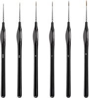 Set di pennelli per pittura miniatura - pennelli per dettagli fini - maniglie ergonomiche - pittura acrilica aquarela olio per volti - artigianato - punta fine - 6 pezzi