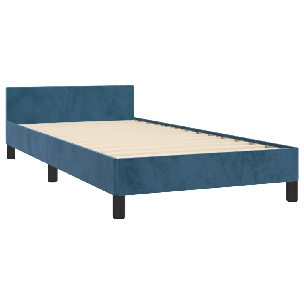 Giroletto senza Materasso-Struttura Letto Blu Scuro 90x190 cm in Velluto 914996