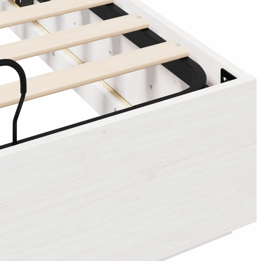 Letto ottomano Bianco 150 x 200 cm Legno di pino massiccio